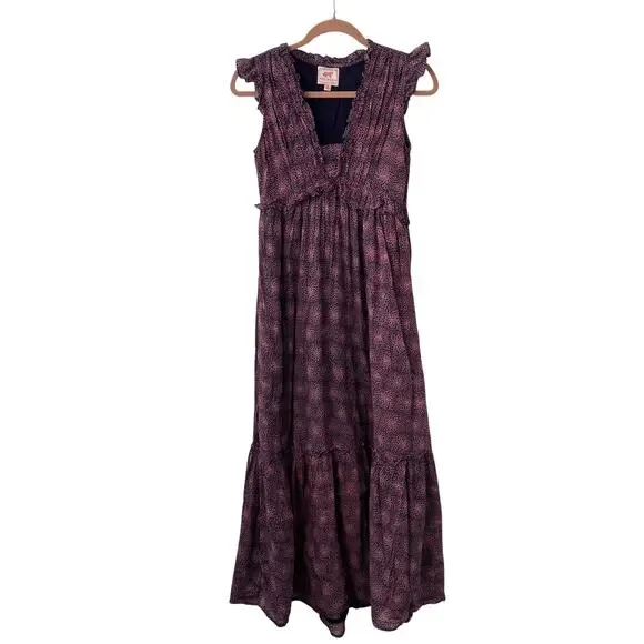 Banjanan Constance Ruffled Maxi Dress XS Floral Cotton Block Print India - Picture 5 of 12